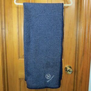 Mercedes Benz Faribault Mills Blanket Embroidered Logo Wool Heather Navy 48x56